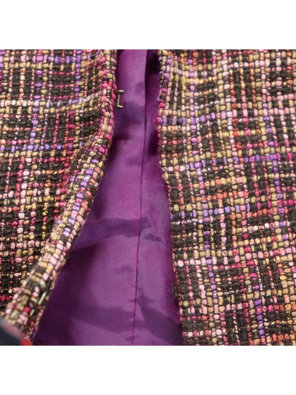 Coldwater Creek Blazer Size 10 Multicolor Plaid Tweed 3/4 Sleeve Lined Career - Picture 4 of 10
